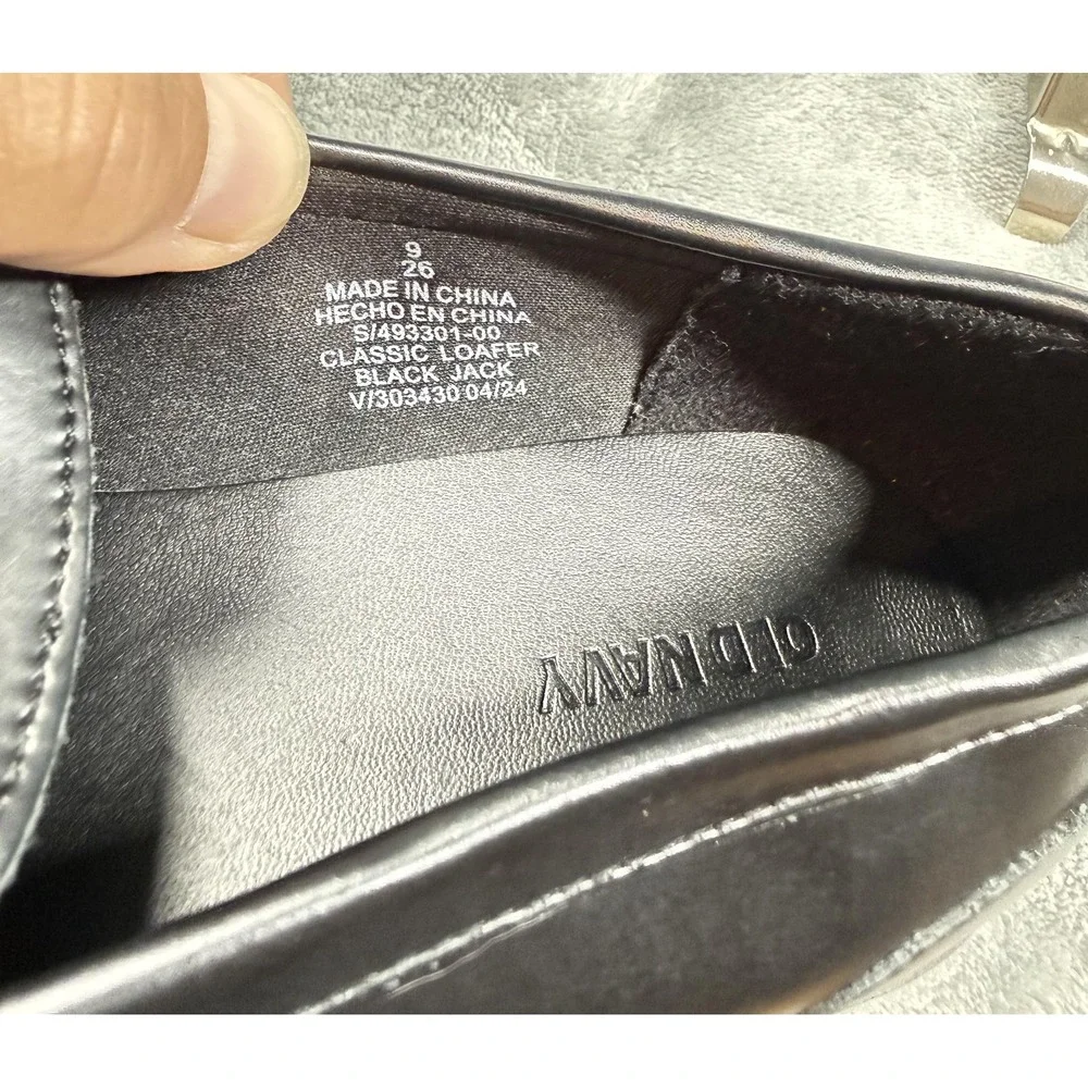 Old Navy Shoes Mens Size 9 Black Faux Leather Loafer Dress Slip On Black‎ Jack